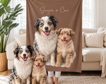 Personalized Pet Blanket Custom Dog Photo Throw | Pet Lover Gift Memorial Fleece Keepsake for Dogs & Cats | Soft Cozy Decor