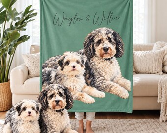 Personalized Pet Blanket Custom Dog Photo Throw | Pet Lover Gift Memorial Fleece Keepsake for Dogs & Cats | Soft Cozy Decor