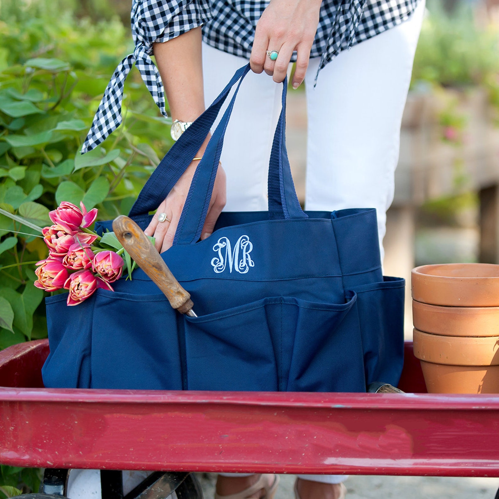Personalized Navy Carry All Tote Cute Carry All Bag Navy Etsy