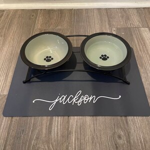 Personalized Dog Food Mat Custom Pet Gift Dog Food Mat For New Puppy Gift Custom Dog Gift Cat Gift Personalized Cat Mat Dog Bowl Mats Custom