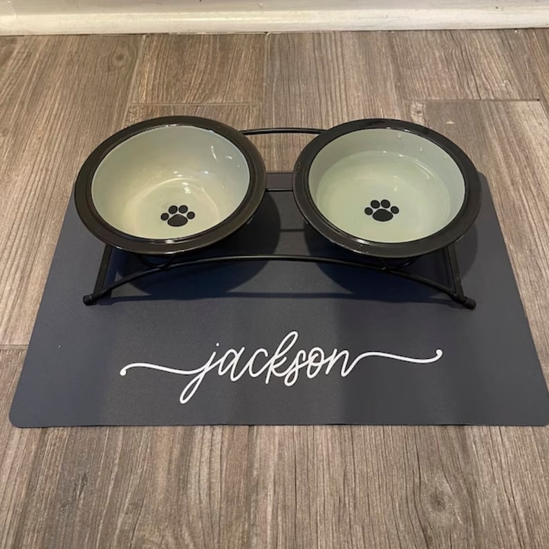 Personalized Dog Food Mat Custom Pet Gift Dog Food Mat For New Puppy Gift Custom Dog Gift Cat Gift Personalized Cat Mat Dog Bowl Mats Custom