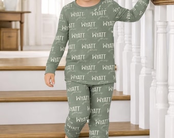 Personalized Christmas Pajamas for Kids Matching Family Pajamas Custom Name Toddler Sleepwear Christmas Gift for Boys and Girls