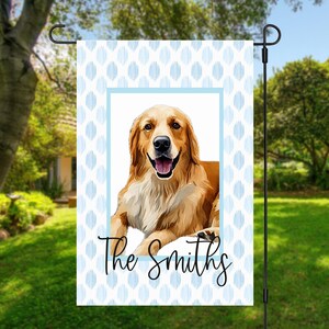 Photo Garden Flag Personalized Display Custom Family Banner Outdoor Welcome Sign Design Light Blue Pattern Background Perfect Wedding Gift Home Entrance Accent Beautiful Yard Art Custom Creation Garden Display Memory Piece Family Design