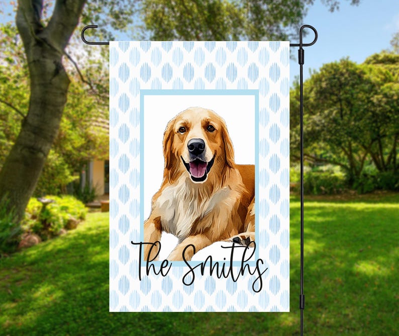 Photo Garden Flag Personalized Display Custom Family Banner Outdoor Welcome Sign Design Light Blue Pattern Background Perfect Wedding Gift Home Entrance Accent Beautiful Yard Art Custom Creation Garden Display Memory Piece Family Design