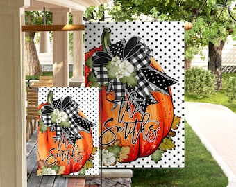 Pumpkin Garden Flag Outdoor Decor Fall Thanksgiving Welcome Sign Yard Decoration Autumn Display Garden Accent Patio Decor Weather Resistant
