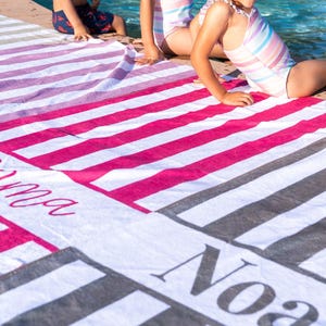 Personalized Beach Towel with Name Summer Gift for Mom Pool Accessory Vacation Essential Bridesmaid Present Birthday Idea Custom Monogram image 14