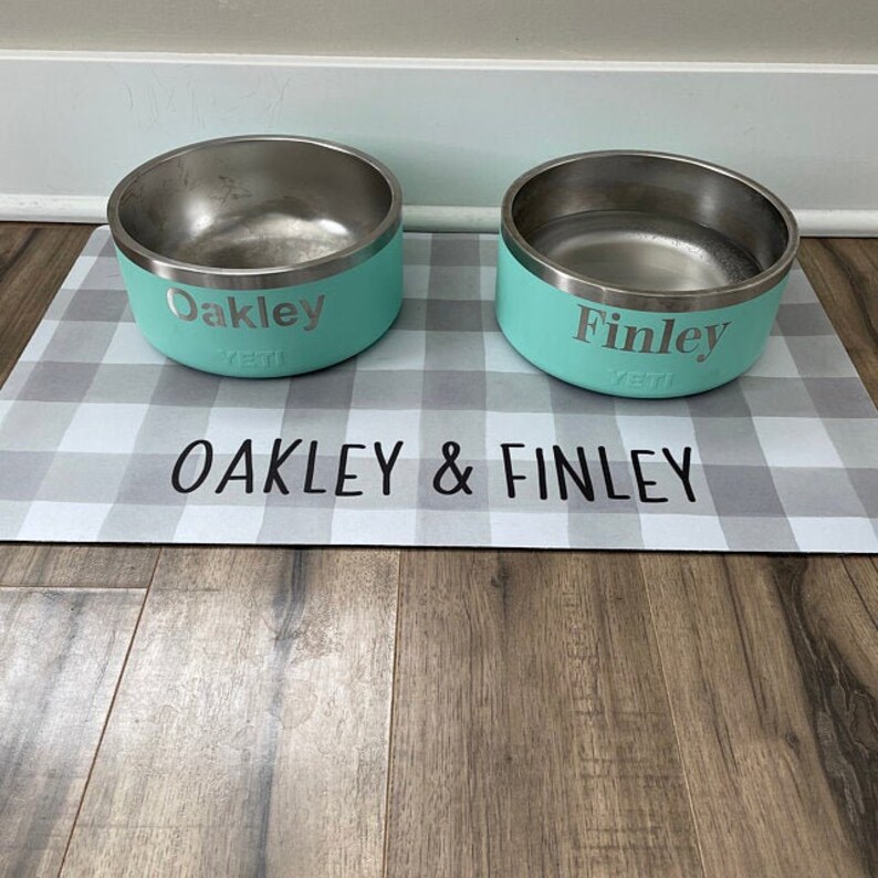 Personalized Pet Bowl Mats Dog Lover Gift Cat Lover Gift Etsy