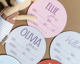 Custom Birth Stat Sign Baby Shower Gift Nursery Wall Decor Personalized Baby Name Board Newborn Photo Prop Birth Announcement Keepsake