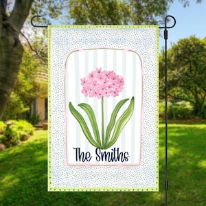 Spring Personalized Garden Flag with Flower Design, Custom Yard Flag for Outdoor Decor Double Sided Poly Poplin Fade Resistant Garden Banner