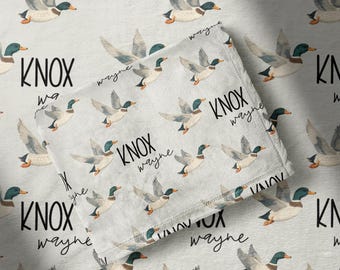 Duck Blanket With Name Blanket For Baby Shower Gift Newborn Mallard Duck Theme Nursery Toddler Blanket Birthday Gift Duck Name Blanket Gift