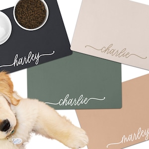 Personalized Dog Food Mat Custom Pet Gift Dog Food Mat For New Puppy Gift Custom Dog Gift Cat Gift Personalized Cat Mat Dog Bowl Mats Custom