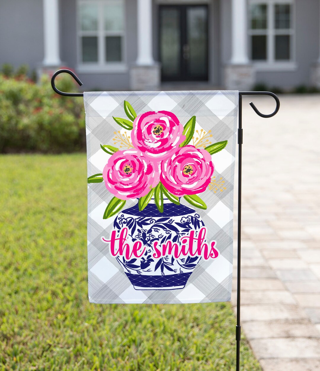 Summer Garden Flag, Floral Ginger Jar Garden Flag, Summer Garden Flag