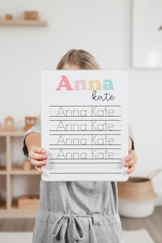 Name Tracing Board Personalized Writing Practice Tool Montessori Learning Cursive Handwriting Educational Toy Classroom Teaching Material
