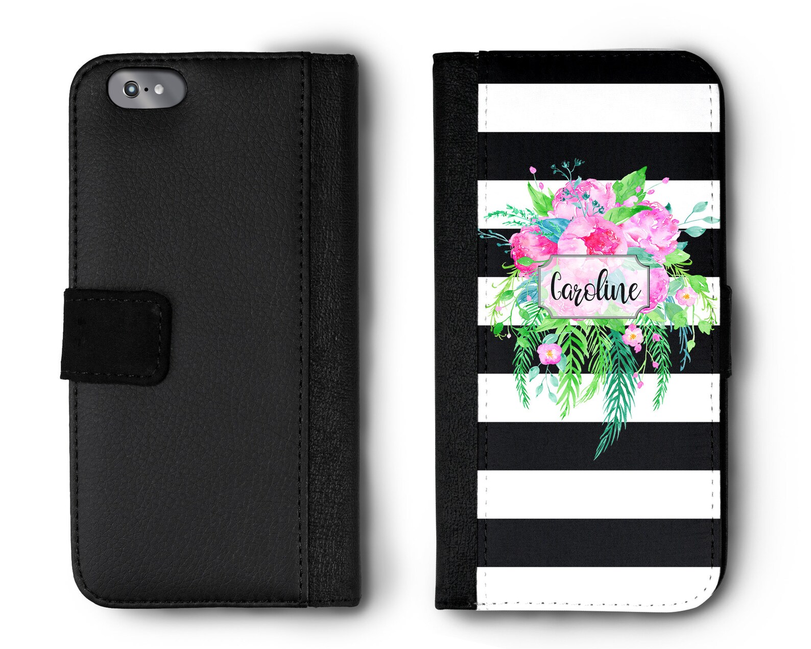 Personalized Folding Flip Phone Case Floral Patterns Etsy