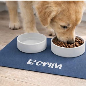 Custom Pet Gift Dog Food Mat Personalized Dog Mat Food Mat For New Puppy Gift Custom Dog Gift Cat Gift Personalized Cat Mat Dog Bowl Mats image 1