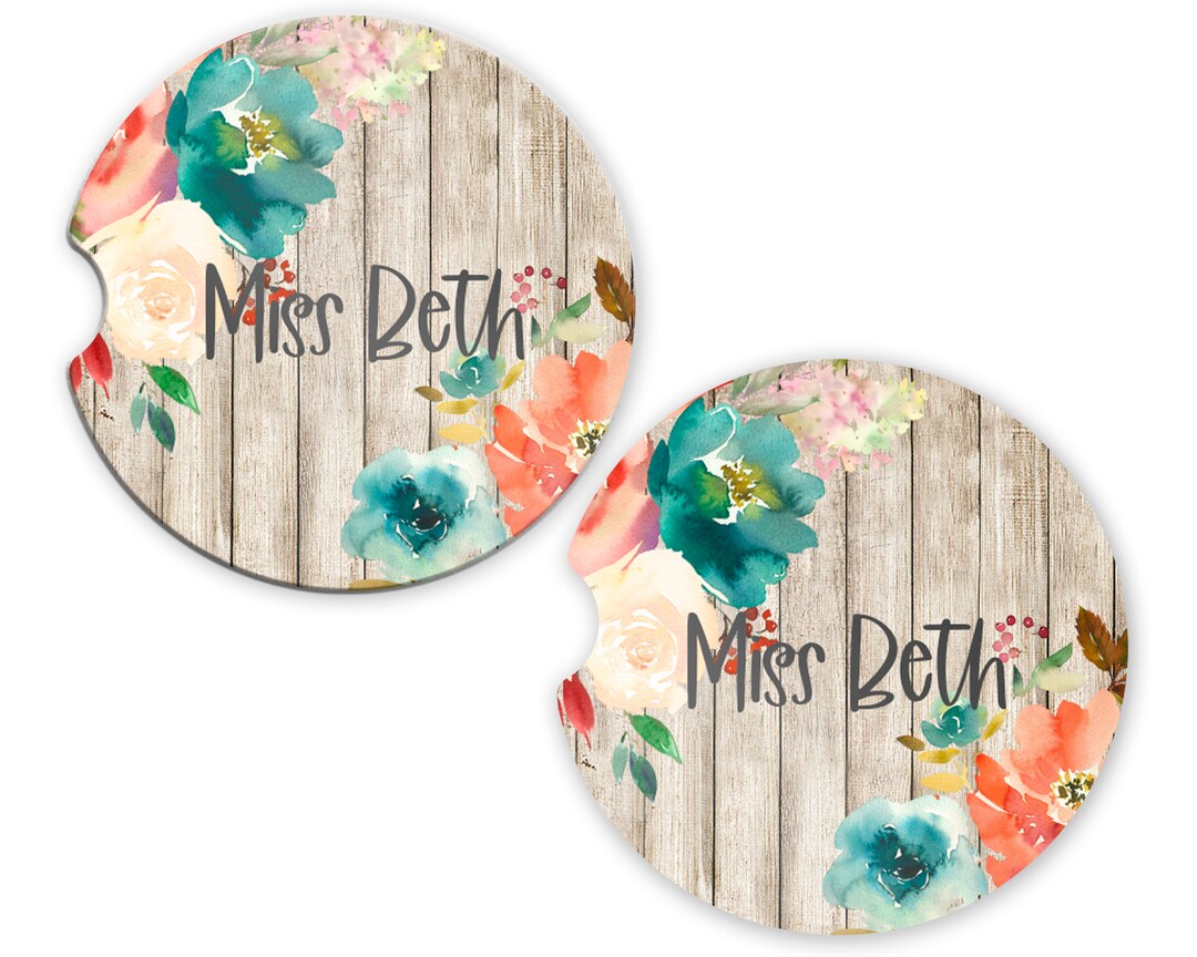 Monogrammed Car Coasters Monogrammed Coaster Set Etsy