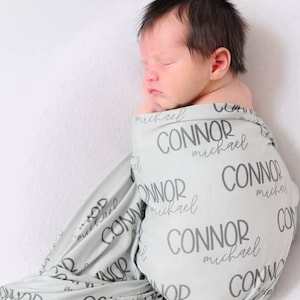 Newborn Name Swaddle Blanket baby name swaddle name announcement baby photography prop blue blanket for baby photos