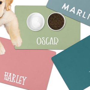 Custom Pet Gift Dog Food Mat Personalized Dog Mat  Food Mat For New Puppy Gift Custom Dog Gift Cat Gift Personalized Cat Mat Dog Bowl Mats