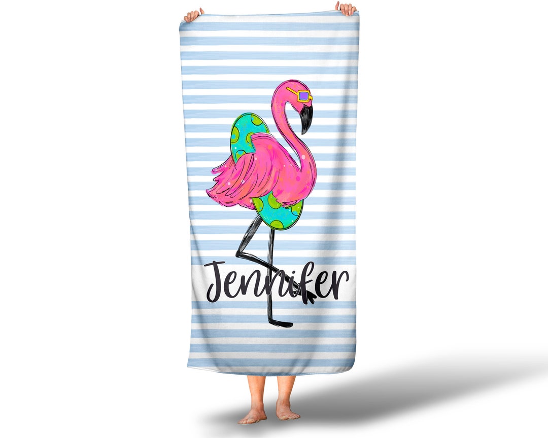 Flamingo and Abstract Patterns Beach towels