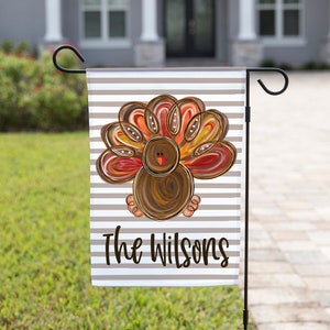 Thanksgiving Garden Flag | Gobble Turkey Garden Flag, Pumpkin Welcome Flag, Autumn Yard Decor, Garden Decor, Porch Decor