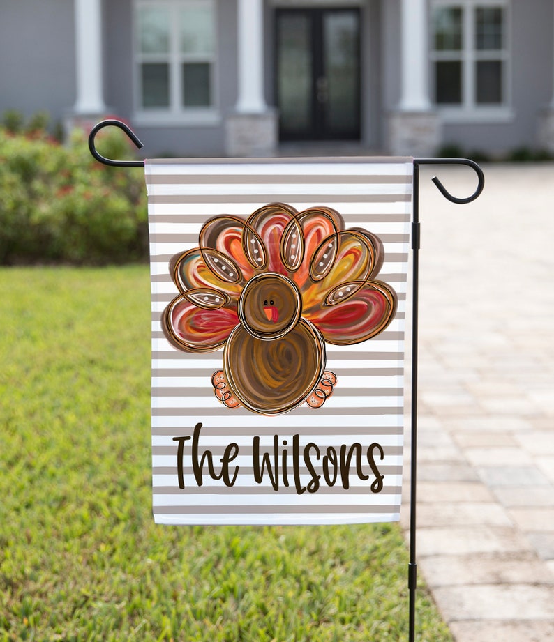 Thanksgiving Garden Flag  Gobble Turkey Garden Flag Pumpkin image 1