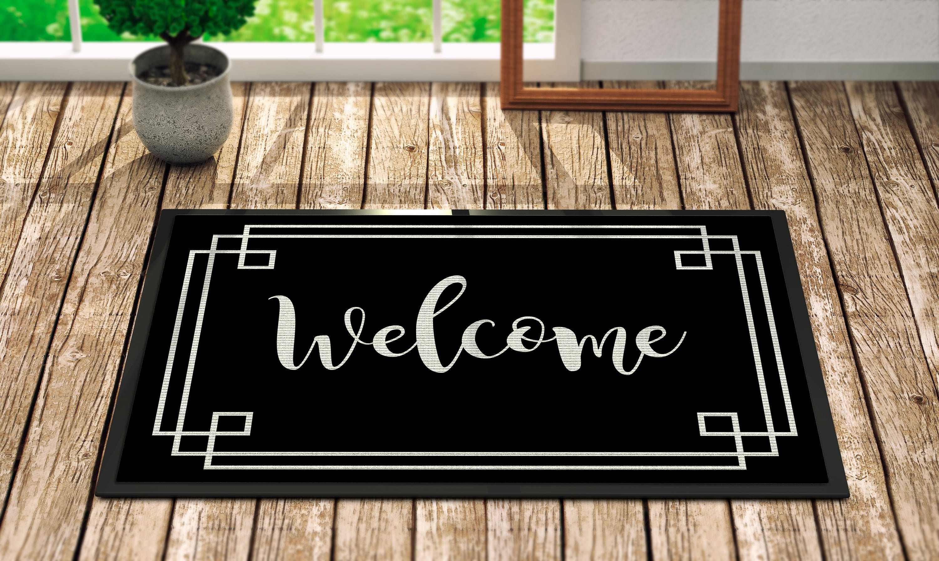 Black And White Outdoor Door Mat, Outdoor Layered Door Mats Machine  Washable Front Door Rugs, Hand-woven Entryway Rug Indoor Black And White  Doormat For Home Entrance/farmhouse/bathroom - Temu