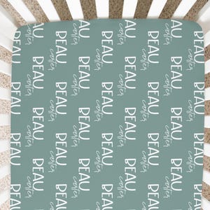 Custom Baby Crib Sheet | Monogrammed Fitted Jersey Bedding for Nursery Decor Personalized Infant Gift for Boy & Girl image 10