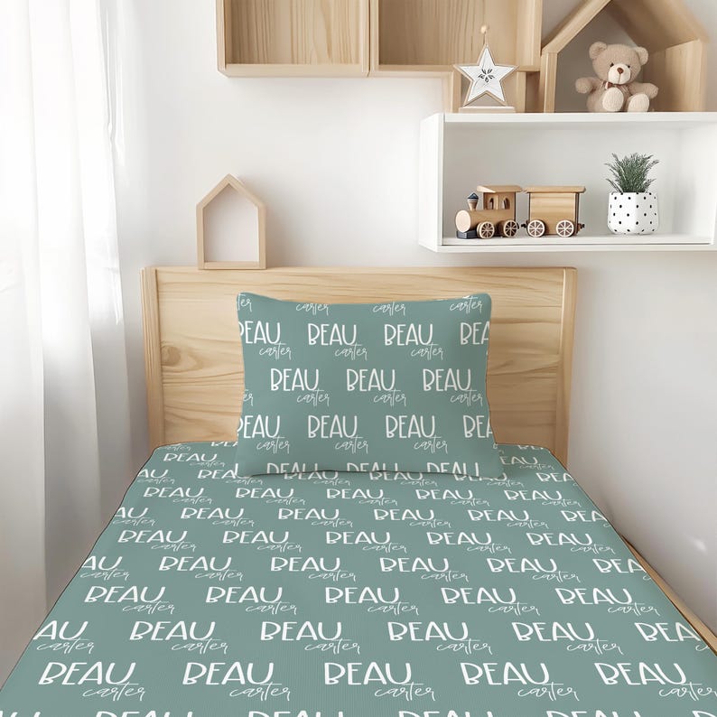 Lenzuolo per culla personalizzato, biancheria da letto per neonati, decorazioni per cameretta, regalo personalizzato, idea regalo per neonato, nome monogrammato, jersey aderente, tessuto morbido per neonati immagine 9