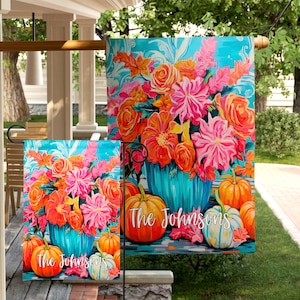 Pumpkin Garden Flag Outdoor Decor Fall Thanksgiving Welcome Sign Yard Decoration Autumn Display Garden Accent Patio Decor Weather Resistant