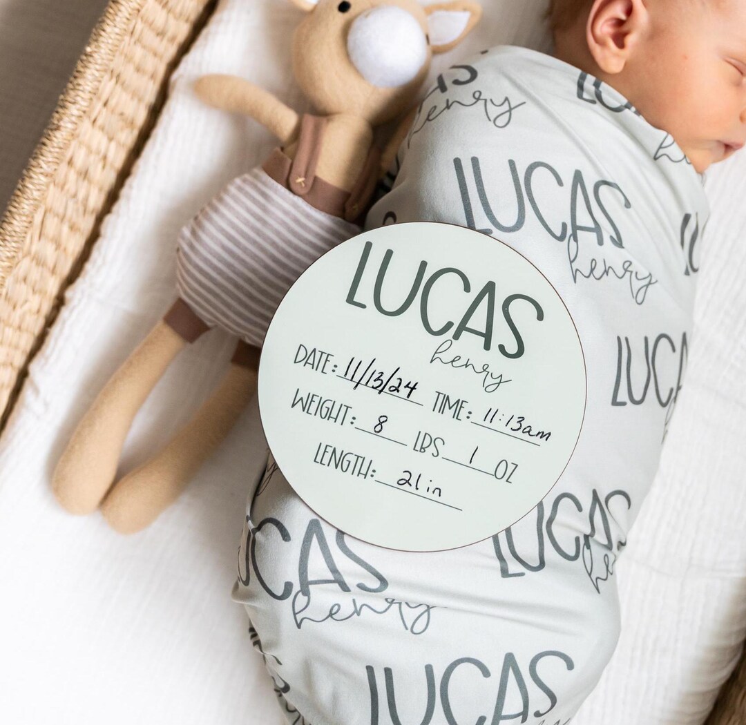 Baby Name Sign for Hospital Announcement Sign Baby Name With Birth ...