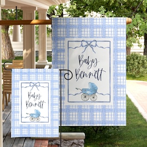 Baby Announcement Flag New Baby Welcome Home Banner New Baby Sign Gard Decor Baby Boy Welcome Baby Birth Announcement Sign