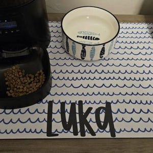 Personalized Dog Bowl Mat Boho Custom Dog Lover Gift Pet Mat For Food New Puppy Gift Custom Dog Bowl Gift Cat Gift Personalized Cat Mat Dog image 5