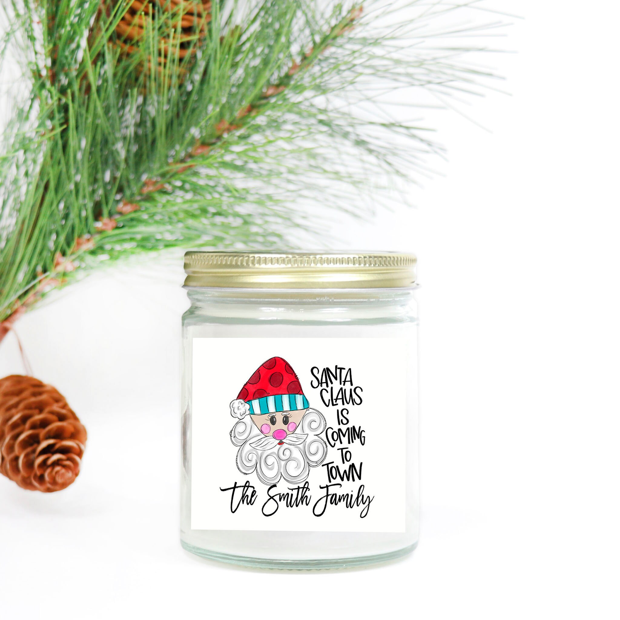 Christmas Custom Candle Personalized Candle Hand Poured 9 oz. Etsy