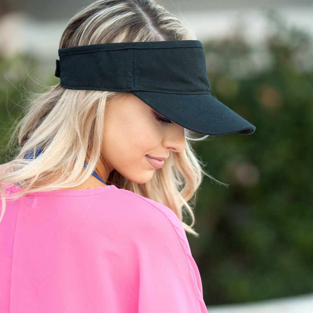 Personalized Black Visor Adult Visor Cute Monogrammed Twill Etsy