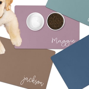 Custom Pet Gift Dog Food Mat Personalized Dog Mat  Food Mat For New Puppy Gift Custom Dog Gift Cat Gift Personalized Cat Mat Dog Bowl Mats