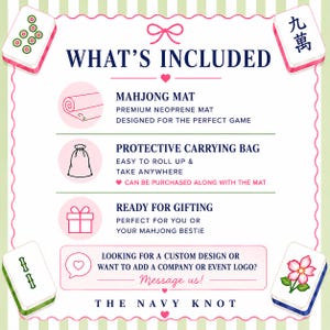 The image is a promotional poster for a product called "The Navy Knot" featuring a jade flower, a pink and white sign, and a pink and white sign with Chinese characters.
