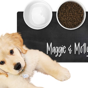 Personalized Dog Food Mat Custom Pet Gift Dog Food Mat For New Puppy Gift Custom Dog Gift Cat Gift Personalized Cat Mat Dog Bowl Mats Custom