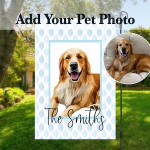 Garden Photo Display Custom Garden Flag Design Personalized Family Banner Outdoor Welcome Sign Light Blue Pattern Background Perfect Yard Decoration Wedding Photo Gift Beautiful Home Accent Custom Photo Flag Garden Art Display Family Memory