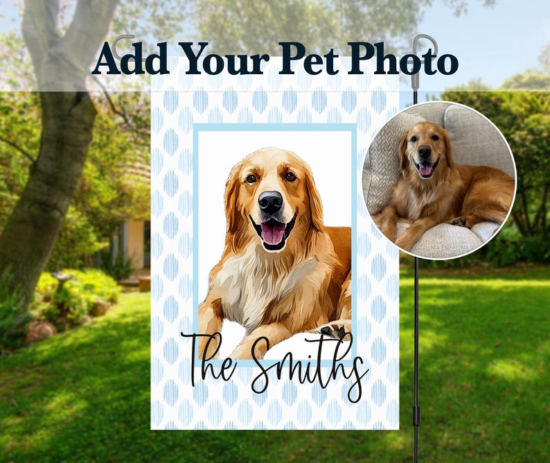 Garden Photo Display Custom Garden Flag Design Personalized Family Banner Outdoor Welcome Sign Light Blue Pattern Background Perfect Yard Decoration Wedding Photo Gift Beautiful Home Accent Custom Photo Flag Garden Art Display Family Memory