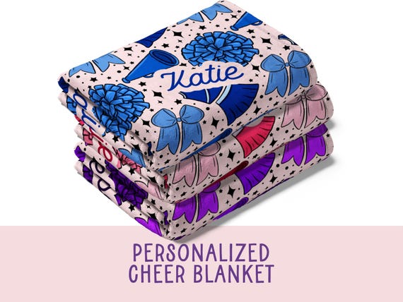 Custom Cheer Team Blanket Cheer Mom Gift Soft Minky Throw Personalized Cheerleading Accessory School Spirit Item Birthday Present