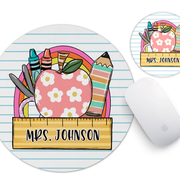 Teacher Mouse pad, Personalized Teacher Gift, Custom mousepad office desk accessories End of The Year Teacher Gifts Back to school