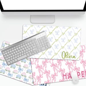 Custom Desk Pad Coquette Personalized Desk Grandmillennial Decor Teacher Gift Monogrammed Home Office Dorm Room Decor Gift Custom Office