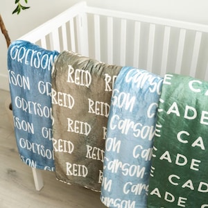 Personalized Custom Blanket Baby Name Blanket Personalized Baby Shower Gift Newborn Gift Baby Minky Blanket Nursery Blanket Toddler Gift