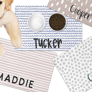 Alfombrilla personalizada para cuenco de perro, estilo bohemio, regalo personalizado para amantes de los perros, alfombrilla para comida para mascotas, regalo para cachorros, regalo personalizado para cuenco de perro, regalo para gatos, alfombrilla personalizada para gatos