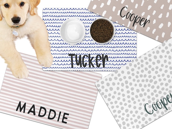 Personalized Dog Bowl Mat Boho Custom Dog Lover Gift Pet Mat For Food New Puppy Gift Custom Dog Bowl Gift Cat Gift Personalized Cat Mat Dog