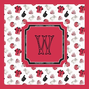 PREORDER Personalized Football Mahjong Mat Custom Team Mahjong Table Mat Bulldog Game Day Fan Gift Tailgate Mahjong Decor Mat MM-14