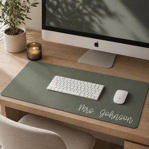 Custom Desk Pad Retro Personalized Desk Pastel Decor Teacher Gift Monogrammed Home Office Dorm Room Custom Decor Gifts Custom Office