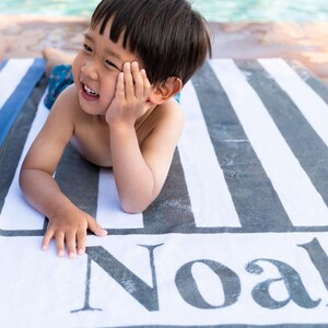 Personalized Beach Towel with Name Summer Gift for Mom Pool Accessory Vacation Essential Bridesmaid Present Birthday Idea Custom Monogram image 9
