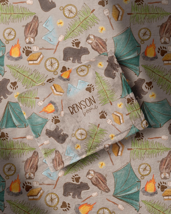 Personalized Camping Blanket Baby Shower Gift Birthday Gift Toddler Blanket Custom Name Blanket Gift Camping Baby Newborn Blanket Sherpa
