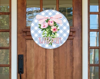 Spring door hanger | Summer door hanger, Personalized Door Hanger Family Door Hanger Family Name Sign